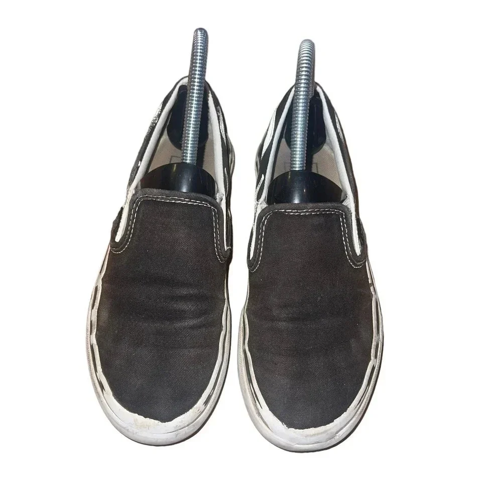 VANS Classic Slip-On Reflective Flame Black unisex Canvas Sneakers Men4/Women5.5